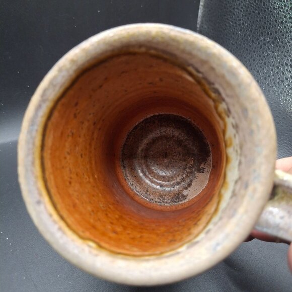 Handcrafted Rustic Ceramic Mug With Earthy Tones Textured Finish Artisan Pottery - Picture 5 of 6